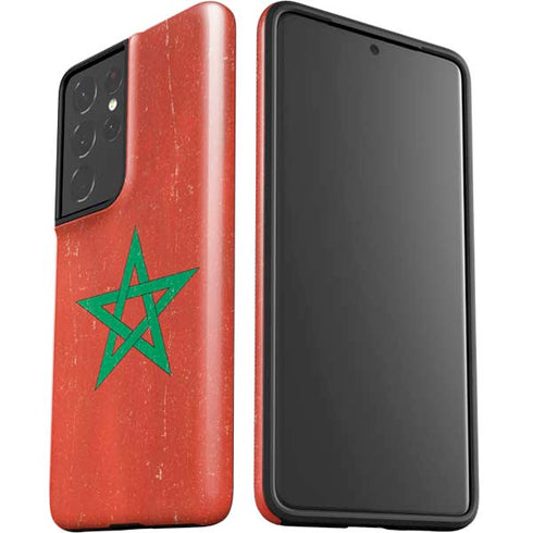 Morocco Flag Distressed Galaxy S21 Ultra 5G Pro Case
